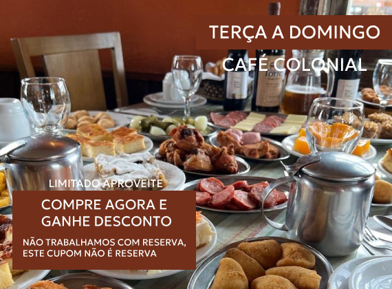 TERA A DOMINGO - Cafe Colonial para 01 pessoa de R$109,00 por apenas R$49,90